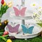 3 pcs Wooden Butterfly Blocks – Pink & Blue Glitter Spring Tabletop Decor